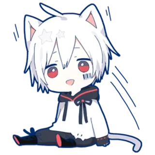 😯 anime, cat, chibi, cute, kawaii, manga telegram sticker