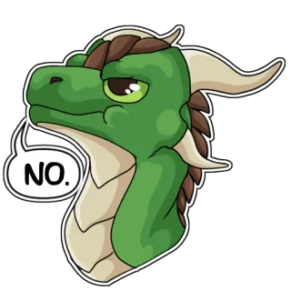 ❌ NO. dragon, non, animal, reptile, créature fantastique, dessin animé, autocollant whatsapp sticker