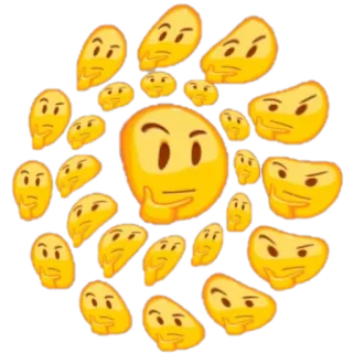 🤔 Emoji, Pensando, Domanda, Confuso, Riflessivo, Meme whatsapp sticker