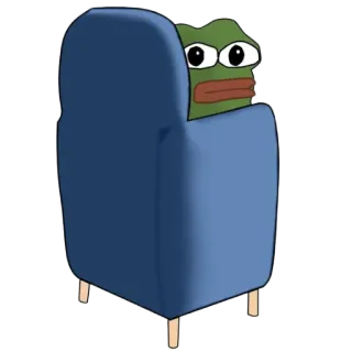 🤨 Pepe the Frog pepe, ếch, ghế sofa, ghế, meme telegram sticker