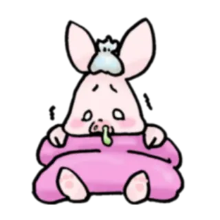 🤒 больной, мультик, животное, болезнь, милый, грустный telegram sticker