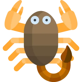 ♏️ escorpión, animal, invertebrado, artrópodo, desierto, arácnido, dibujo animado, pegatina telegram sticker