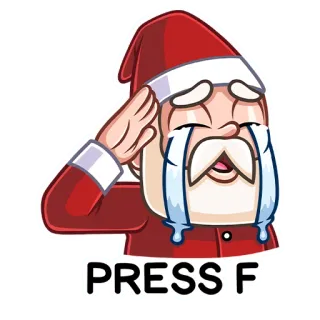 😰 Santa Claus PRESS F Babbo Natale, piangere, premi F, rispetto, Natale, vacanze whatsapp sticker