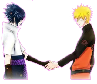 👫 Naruto 나루토, 사스케, 애니메이션, 우정, 악수, 만화 telegram sticker
