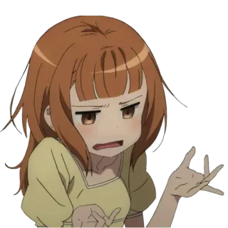 🤔 anime, girl, expression, confused, gesture, character telegram sticker