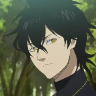 🥑 Yuno Black Clover Anime, cabelo preto, magia, Shonen, Mangá telegram sticker