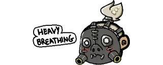 🐽 HEAVY BREATHING тяжёлое дыхание, мем, персонаж, мультфильм, выражение whatsapp sticker