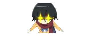 🔰 Mikasa Ackerman Attack on Titan anime, chibi, sparkling eyes, attack on titan, mikasa ackerman telegram sticker