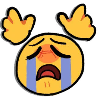 😭 Emoji, llorando, triste, amarillo telegram sticker