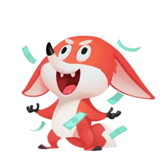 💵 vos, geld, cartoon, dier, contant, vrolijk telegram sticker