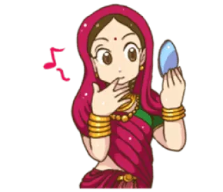 ❤️ indiana, mulher, espelho, beleza, maquiagem telegram sticker