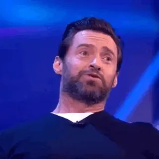 🎧 Hugh Jackman actor, celebrity, man, portrait, bearded whatsapp sticker