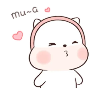 🍄 mu~a kawaii, mignon, bisou, amour, coeur, animal, ours telegram sticker