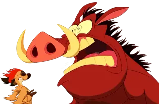 😱 Pumbaa The Lion King disney, cartoon, timon, pumbaa, meerkat, warthog whatsapp sticker