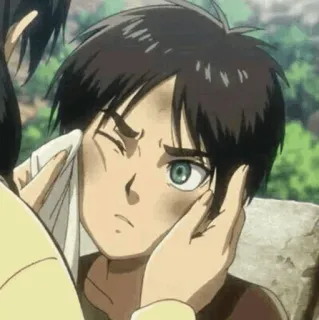 🤫 Eren Yeager Attack on Titan anime, boy, character, injury, attack on titan, eren yeager telegram sticker