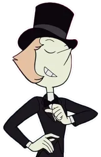 ☺️ Pearl Steven Universe การ์ตูน, เพิร์ล, สตีเวน ยูนิเวิร์ส, ตัวละคร, หมวกทรงสูง, สูท telegram sticker