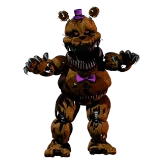 🌟 Nightmare Freddy Five Nights at Freddy's Five Nights at Freddy's, Nightmare Freddy, horror, animatronic, scary, video game telegram sticker