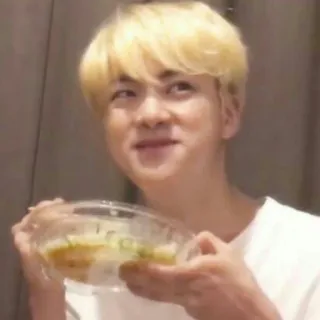 😅 Jin person, man, kpop, bts, idol, jin, food telegram sticker