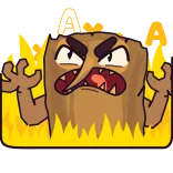 😈 Cartoon, Monster, Wut, Feuer, Kreatur telegram sticker