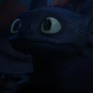 🙁 Toothless How to Train Your Dragon มังกร, สีดำ, น่ารัก, การ์ตูน, สัตว์ whatsapp sticker