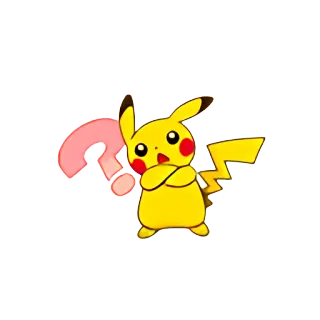 ❓ Pikachu pokemon, pikachu, pergunta, amarelo, desenho animado, anime, jogo whatsapp sticker