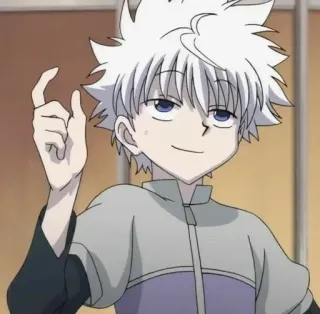 🌑 Killua Zoldyck Hunter x Hunter 애니메이션, 소년, 흰머리, 헌터x헌터, 키르아 telegram sticker