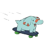 😅 Kreskówka, Ssaki, Zwierzę, Jazda na deskorolce, Deskorolka telegram sticker