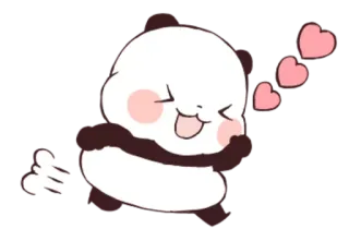 ❤ Panda, Mono, Animal, Corazones, Amor telegram sticker