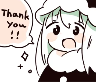 🤩 Thank You!! grazie, carino, cartoni animati, anime whatsapp sticker