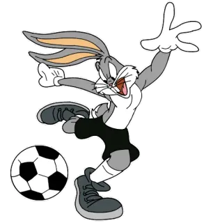 ⚽️ Bugs Bunny dibujos animados, conejo, fútbol, deportes, Looney Tunes telegram sticker