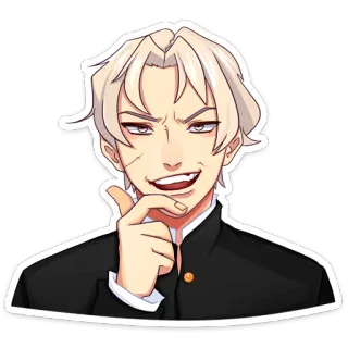 🤔 Anime, Personaje, Sonrisa burlona, Cicatriz, Travieso, Arte telegram sticker
