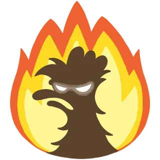 🔥 огонь, злой, мультфильм, горящий, дерево, лесной пожар, юмор telegram sticker