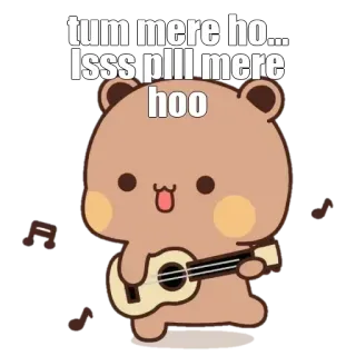 🔰 tum mere ho... Isss plll mere hoo Dessin animé, Ours, Mignon, Guitare, Amour whatsapp sticker