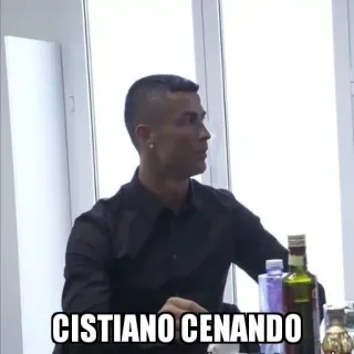 😜 Cristiano Ronaldo CISTIANO CENANDO calcio, football americano, atleta, mangiare, Cristiano telegram sticker