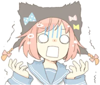 😰 Anime, Mangá, Garota, Desenho animado, Chocado, Surpreso, Personagem, Ilustração telegram sticker