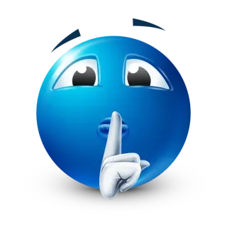 🤫 emoji, shhh, silencio, callado, dedo, azul whatsapp sticker