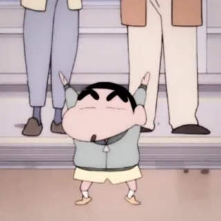 🐇 Shin-chan Nohara Crayon Shin-chan Shin-chan, Crayon Shin-chan, Anime, Cartoon, Grappig, Viering, Dansen telegram sticker