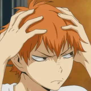 💸 Hinata Haikyuu!! Anime, Mangá, Haikyuu, Hinata, Confuso, Frustrado, Cabelo laranja telegram sticker