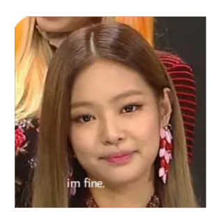 🙃 im fine. woman, portrait, meme, reaction, expression, facial expression, emotion telegram sticker