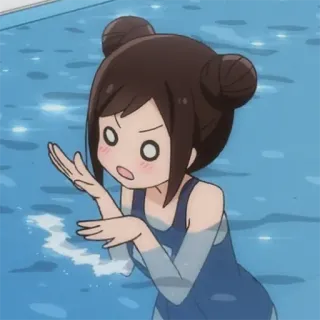 🏊‍♀️ Anime, Ragazza, Nuoto, Piscina, Carina, Scioccata telegram sticker