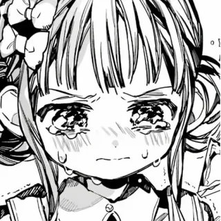 🖤 anime, manga, crying, sad, emotional, black and white telegram sticker
