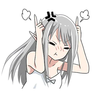 😡 怒り, アニメ, 女の子, イライラ, 不満, 漫画 telegram sticker