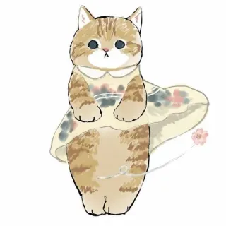 💗 kot, sukienka, zwierzę, słodki, kociak, akwarela, ilustracja telegram sticker