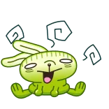 💀 การ์ตูน, กระต่าย, มีความสุข, สัตว์, น่ารัก, ตลก telegram sticker