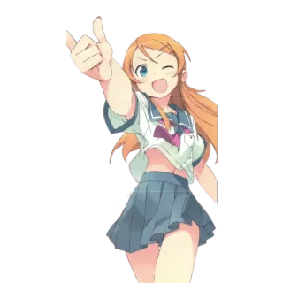 👍 Anime, Estudiante, Linda, Alegre, Positivo, Pulgares arriba telegram sticker