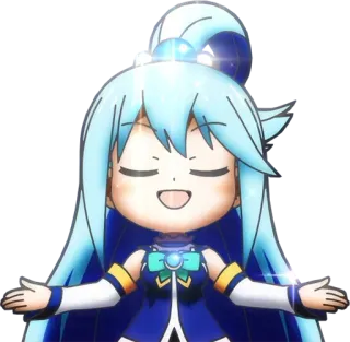 😇 Aqua Konosuba anime, konosuba, aqua, chibi, cute, anime girl whatsapp sticker