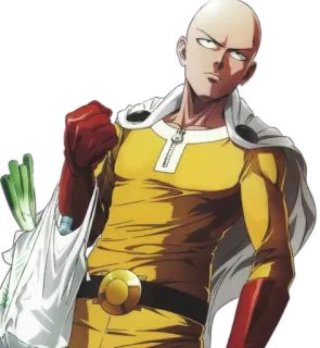 😑 Saitama One-Punch Man Сайтама, Ванпанчмен, Аниме, Герой, Манга, Персонаж, Супергерой, лысый whatsapp sticker