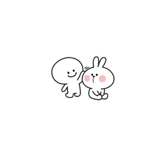 ☺️ Cartone animato, Carino, Animazione, Amicizia, Coniglio, Personaggio telegram sticker