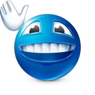 👋 smiley face, emoji, blue, waving, hand, greeting telegram sticker