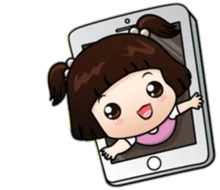 😺 sticker, cartoon, mädchen, digital, süß telegram sticker